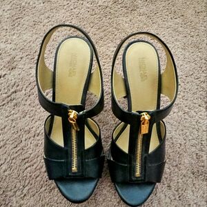 Michael Kors black zip up heels